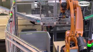 Vacuum Gripping System FXC for the handling of film-packaged glass jars and wooden pallets | Schmalz