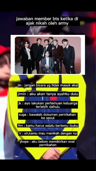 Jawaban member BTS ketika di ajak nikah oleh army #bts #army