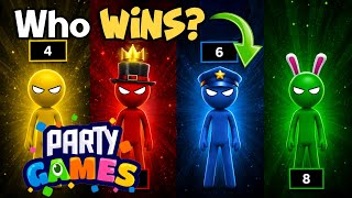 Beating 5 Minigames Stickman Party | 4 Player Mini Games | Single & Team Battles screenshot 1