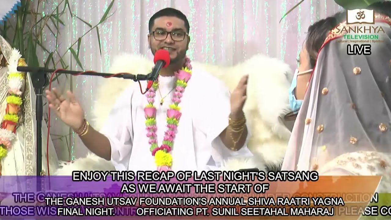 The Ganesh Utsav Foundation 3rd Night Shiv Puran Yagna Officiating Pt Sunil Seetahal Maharaj