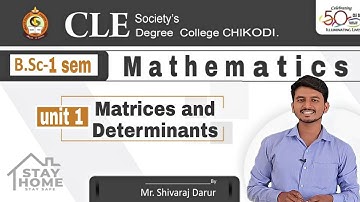 b.sc 1 sem | Matrices and Determinants | ( part 11 )