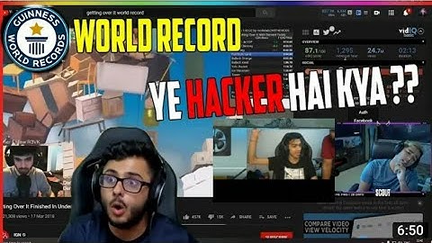 Scout & Carryminati Reaction on Getting Over it World Record | Getting Over It