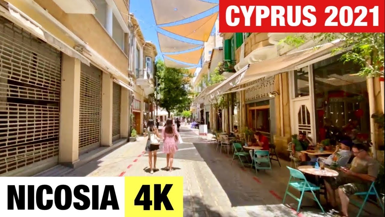 Walking Tour - Nicosia (Λευκωσία) 🇨🇾【4K】Experience Cyprus