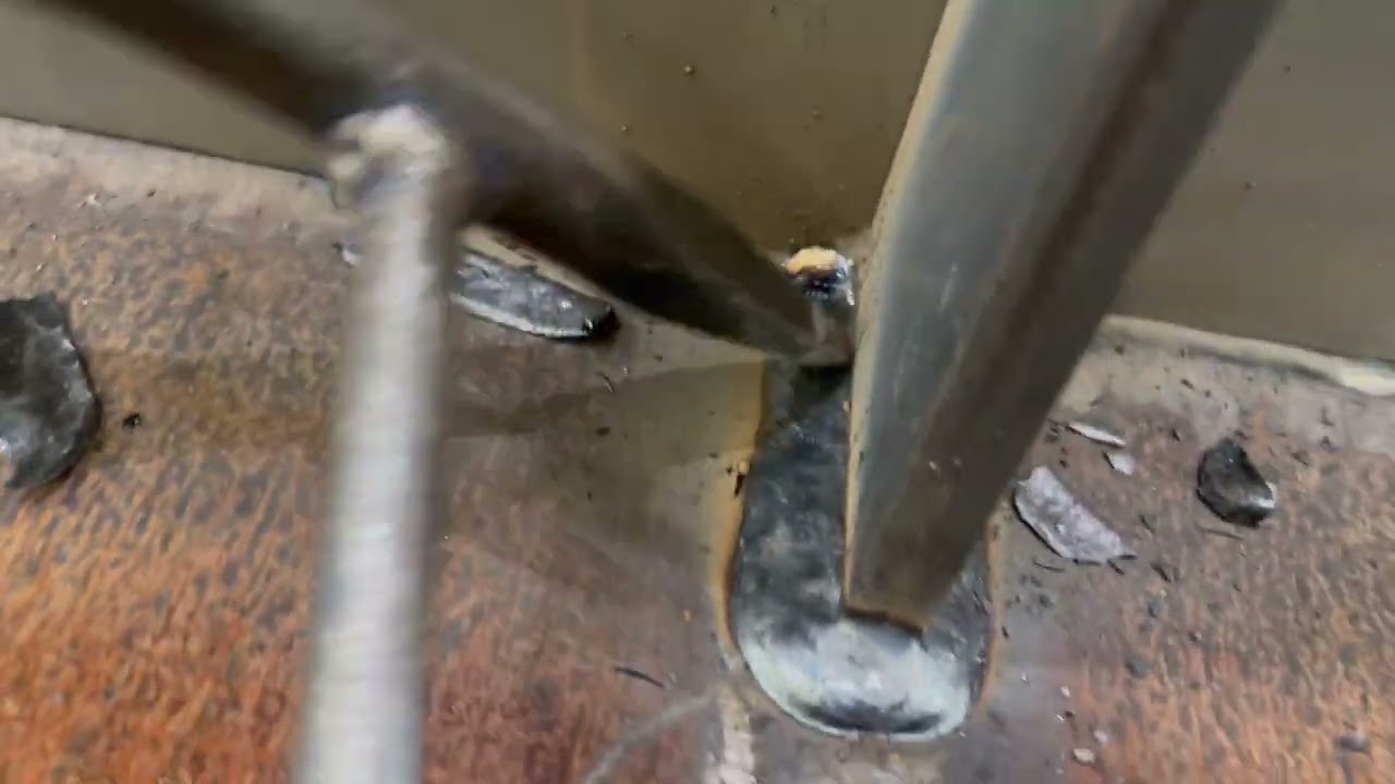 flux core welding  prepartation  for last run 