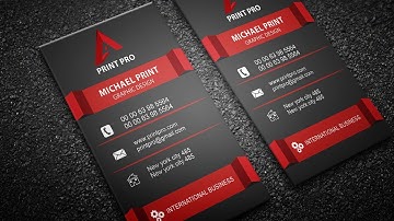 Modern Red Business Card | Photoshop CC