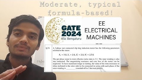 GATE Electrical Engineering (EE) 2024 Question No. 54 Electrical Machines detailed solution