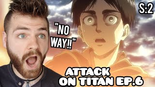 THE COLOSSAL TITAN REVEALED!!!!? | ATTACK ON TITAN EPISODE 6 | SEASON 2 | New Anime Fan! | REACTION