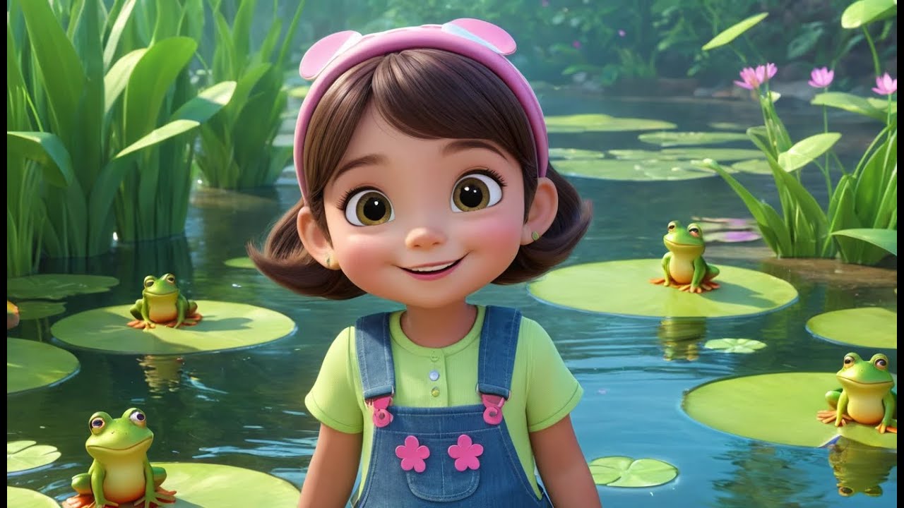 Five Little Frogs Pond Adventure | Fun Kids Song | Playful Counting Rhyme