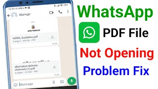 WhatsApp PDF Not Opening Problem | How to Fix WhatsApp PDF File Not Opening Problem in Android