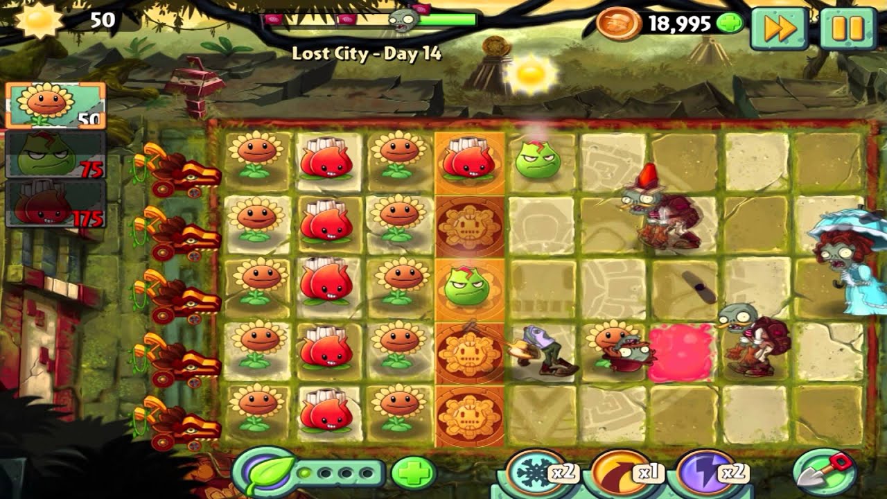Plants vs Zombies 2 : Lost City - Day 14 Walkthrough - YouTube