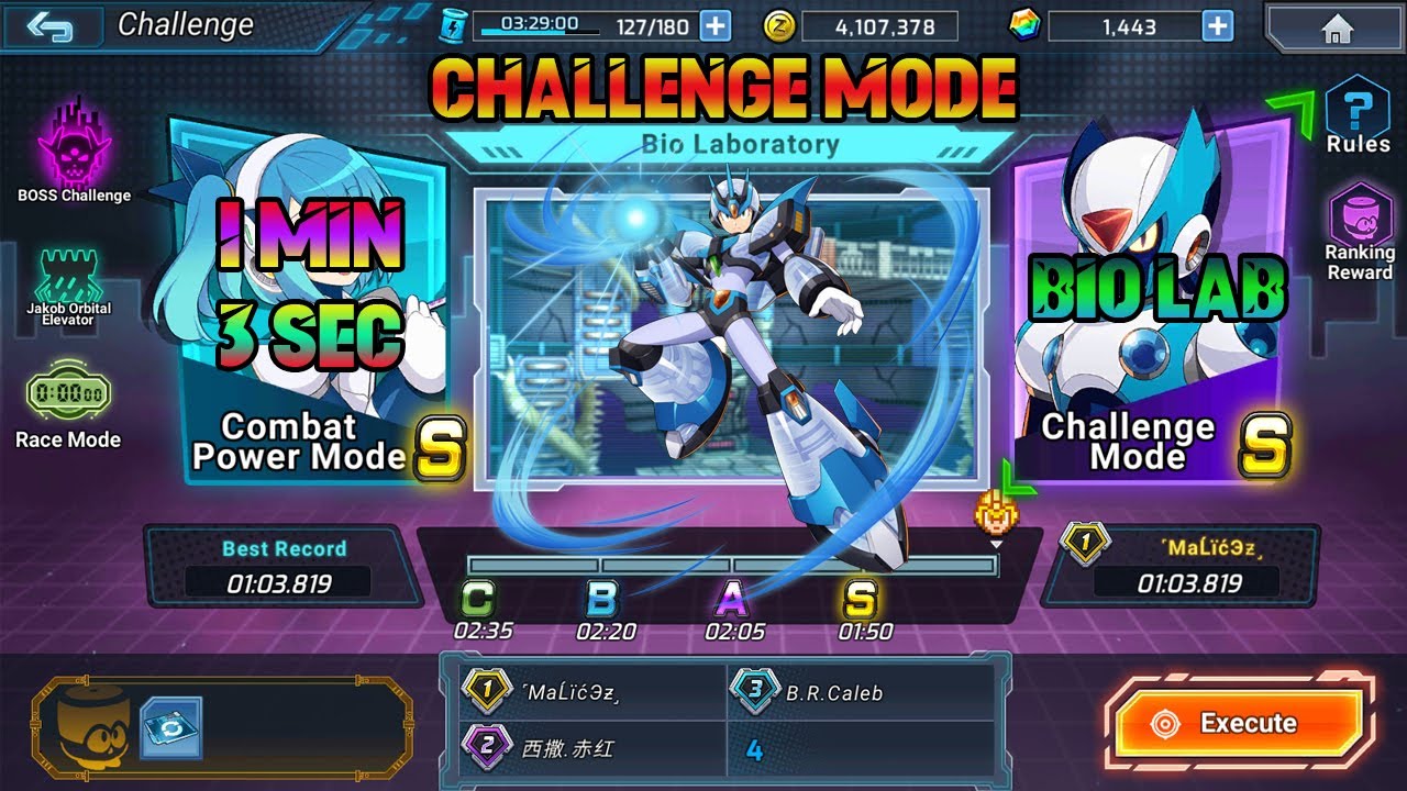 MegaMan X DiVE Challenge MODE (Bio Laboratory)1.03 SPEEDRUN YouTube