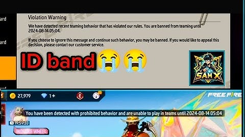 You have detected with prohibited behaviour and are unable to play in teams until