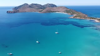 Caraibi?...Polinesia?...no! Sardegna, Porto Zafferano. Aerial view by drone