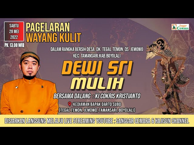 LIVE. Wayang Kulit Siang. Ki Cokris Kristianto. Lakon Dewi Sri Mulih. Bersih Desa Tritis class=