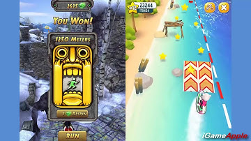 Temple Run 2 Frozen Shadows VS Talking Tom Jetski iPad Gameplay HD