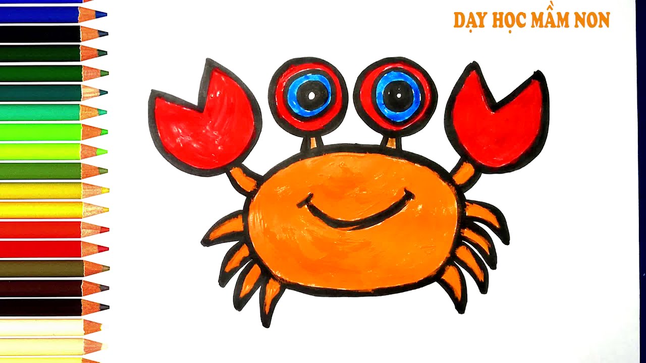 Hướng Dẫn Cách Vẽ Con Cua, Tô Màu Con Cua - How To Draw A Crab Step By Step  - Youtube