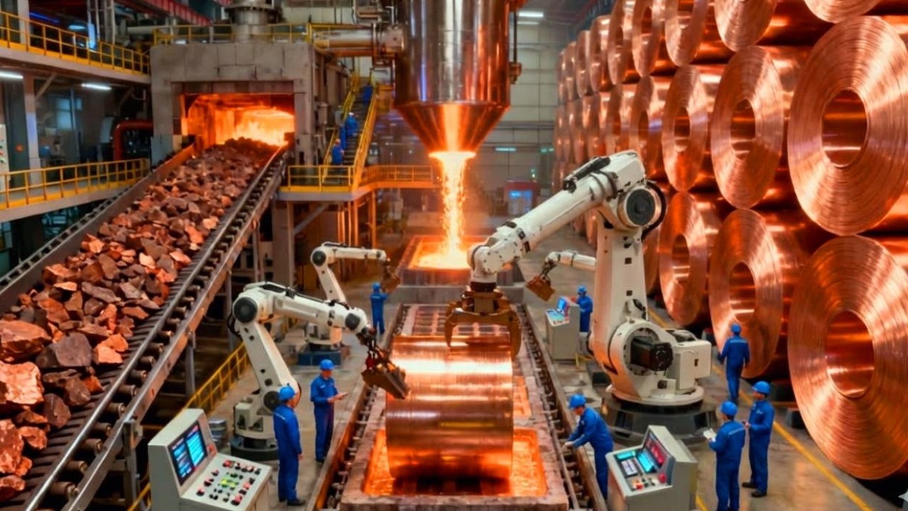 Inside the TITAN FACTORY: Massive COPPER Mining & Smelting (How It's Made: PURE COPPER)