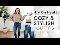 try on haul |  cozy &amp; stylish outfits