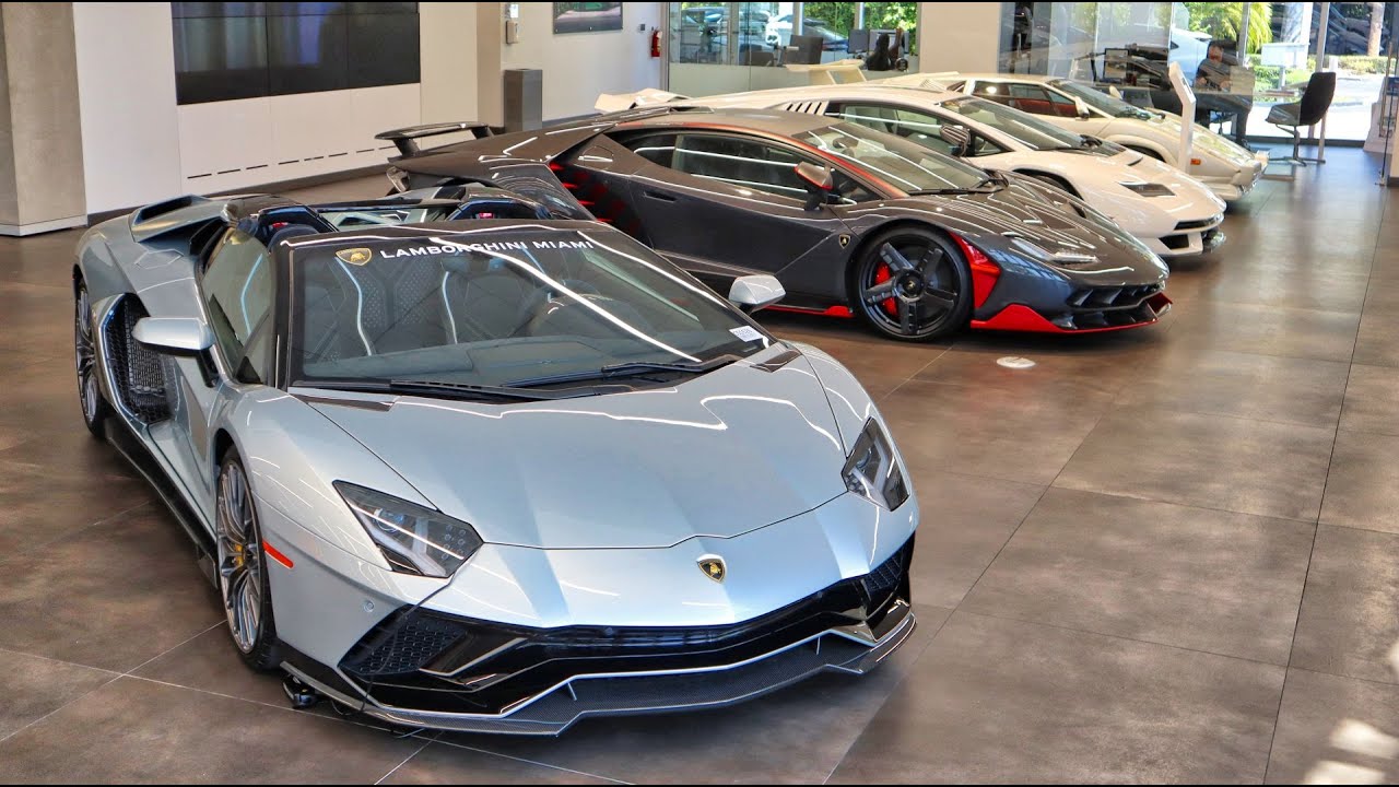 Lamborghini Aventador Ultimae, Centenario, Huracan Tecnica - LAMBO PARADISE  at Lamborghini Miami - YouTube