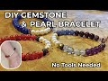 DIY Gemstone &amp; Pearl Bracelet | Elegant Handmade Jewelry Tutorial