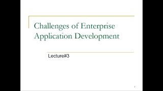 Challenges of Enterprise Application Development | Lecture 3 | Computer Science | Urdu