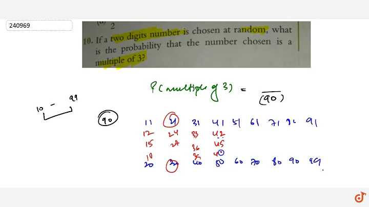 If a two digits number is chosen at random, what is the probability that the number chosen is