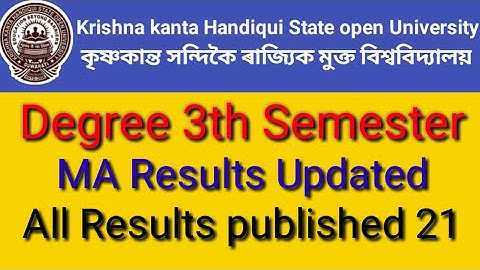 kkhsou New Results published and Updated 2021 ll Results published