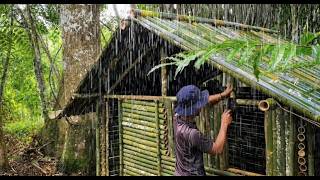 14 Days of Hard Work: Building a Bamboo House Alone in the Forest || Survival Skills
