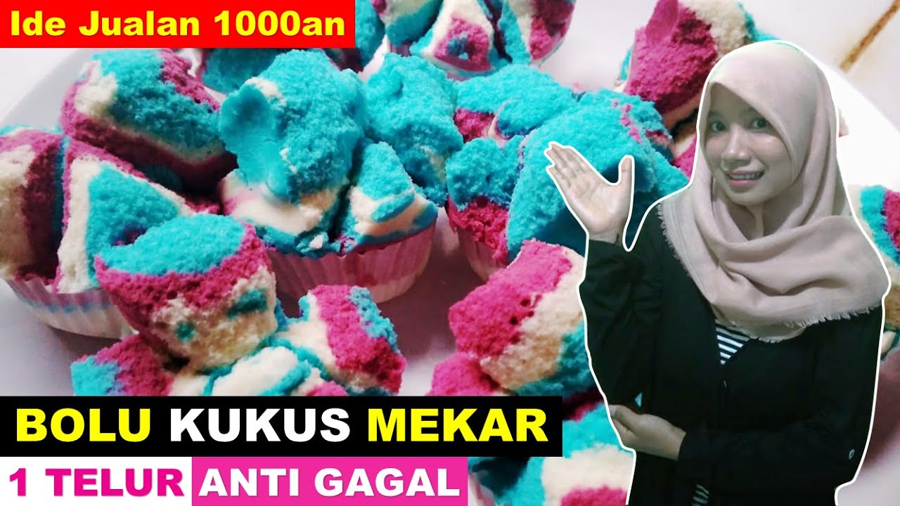 RESEP BOLU KUKUS MEKAR 1 TELUR ANTI GAGAL | COCOK DIJUAL 1000an - YouTube