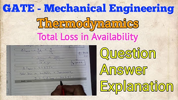 GATE Mechanical - Question on total loss in availability and Solution with Explanation
