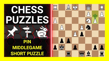 Chess Puzzles to Practice. Themes: Pin, Middlegame, Short puzzle. Learn Chess