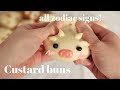 Cute Ox Custard buns for Chinese New Year  