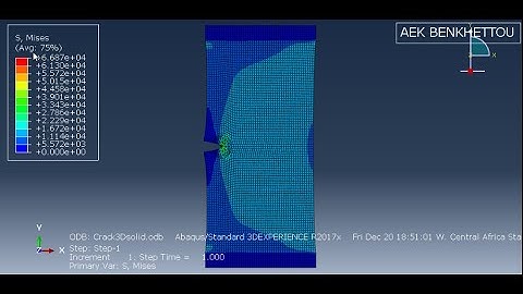Abaqus failure tutorial #2: Stress Intensity Factor for 3 D solid plate with longitudinal  Crack.