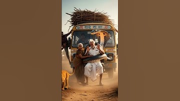 Lion rescues all bus passengers from a big snake 🦁😥 #shorts #ai