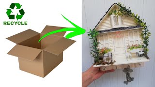 Kartondan anahtar askılığı yapımı / kartondan geri dönüşüm / miniatür ev yapımı /Making a key holder
