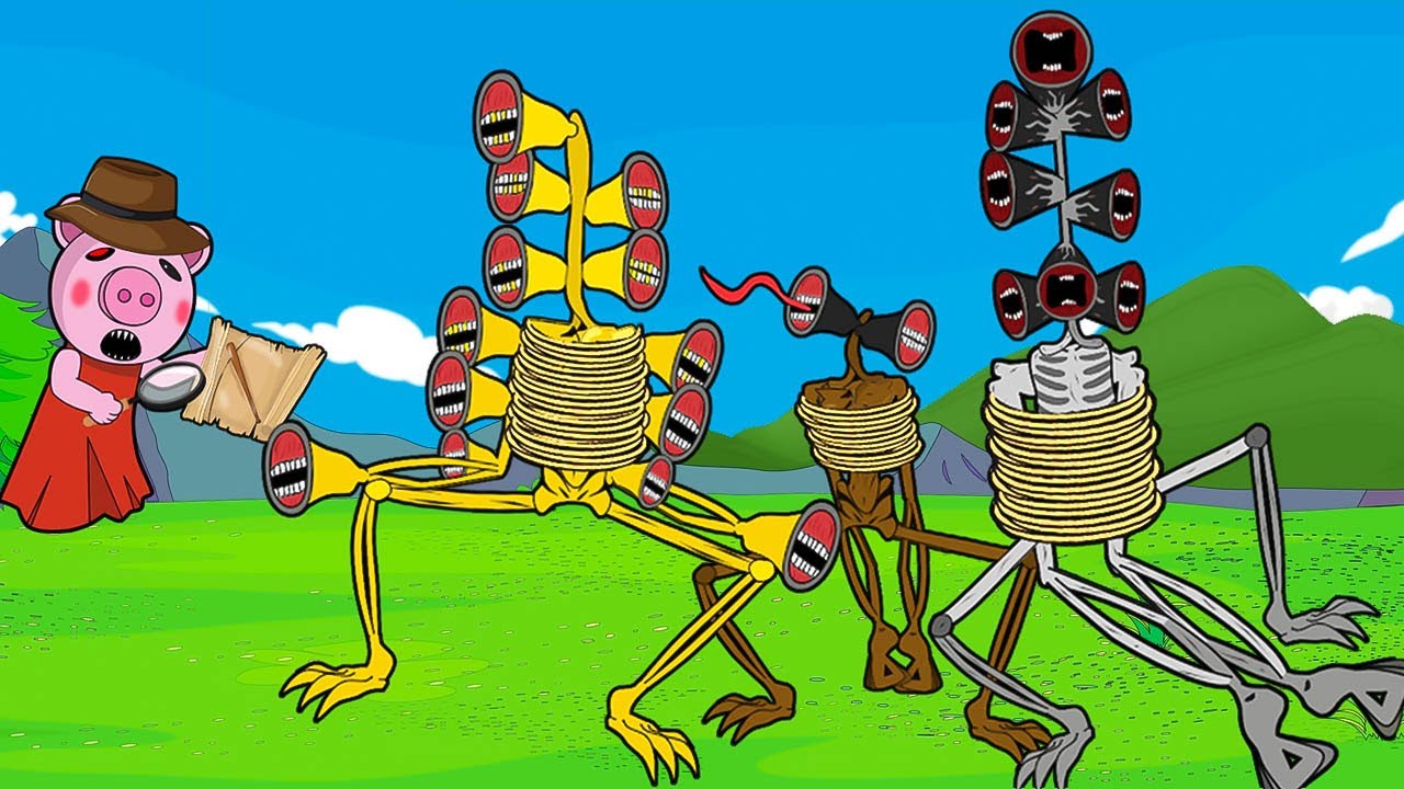 Siren Head Gold And Piggy Family Lost Stick - Roblox Piggy Animation - GV Studio