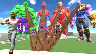 Franklin vs Hulk,Thanos,Iron Man,Spider-Man Statue In Ind...