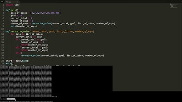 Python Beginner tutorial series using project Euler #31.1 - Coin sums
