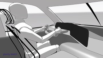 Gravity Sketch EV Truck Interior Part 3: Sketching out Key Ergonomics From The Driver Seat