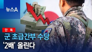 [단독]군 초급간부 수당 ‘2배’ 올린다 | 뉴스A