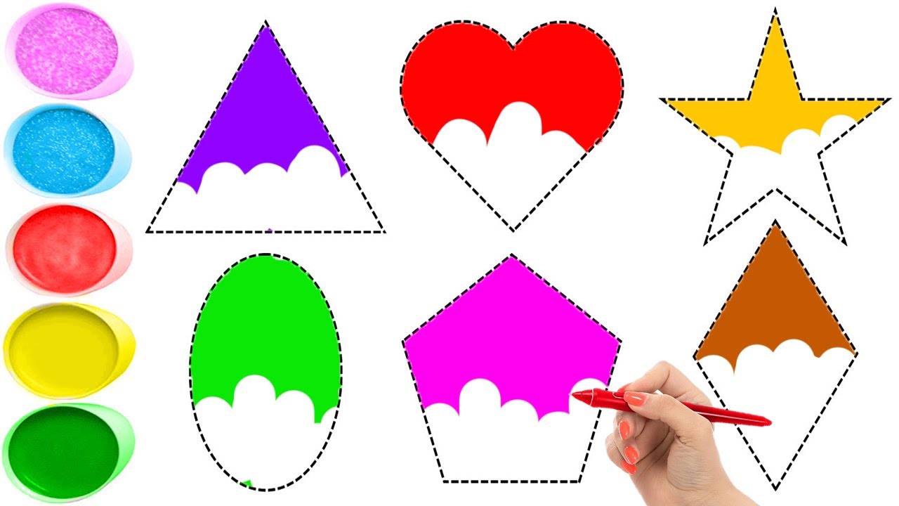 Learn to draw Shapes for kids, Learn 2d shapes, colors, abc song ...