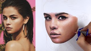 Drawing Selena Gomez | From the Reference to the Final Drawing