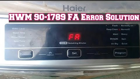 Haier Washing Machine FA Error Solution | HWM 90-1789 FA Error Solution | Haier FA Error