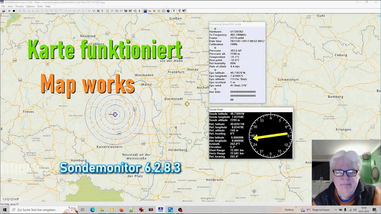Sondemonitor 6.2.8.3 Karten funktionieren Maps work Wettersonden