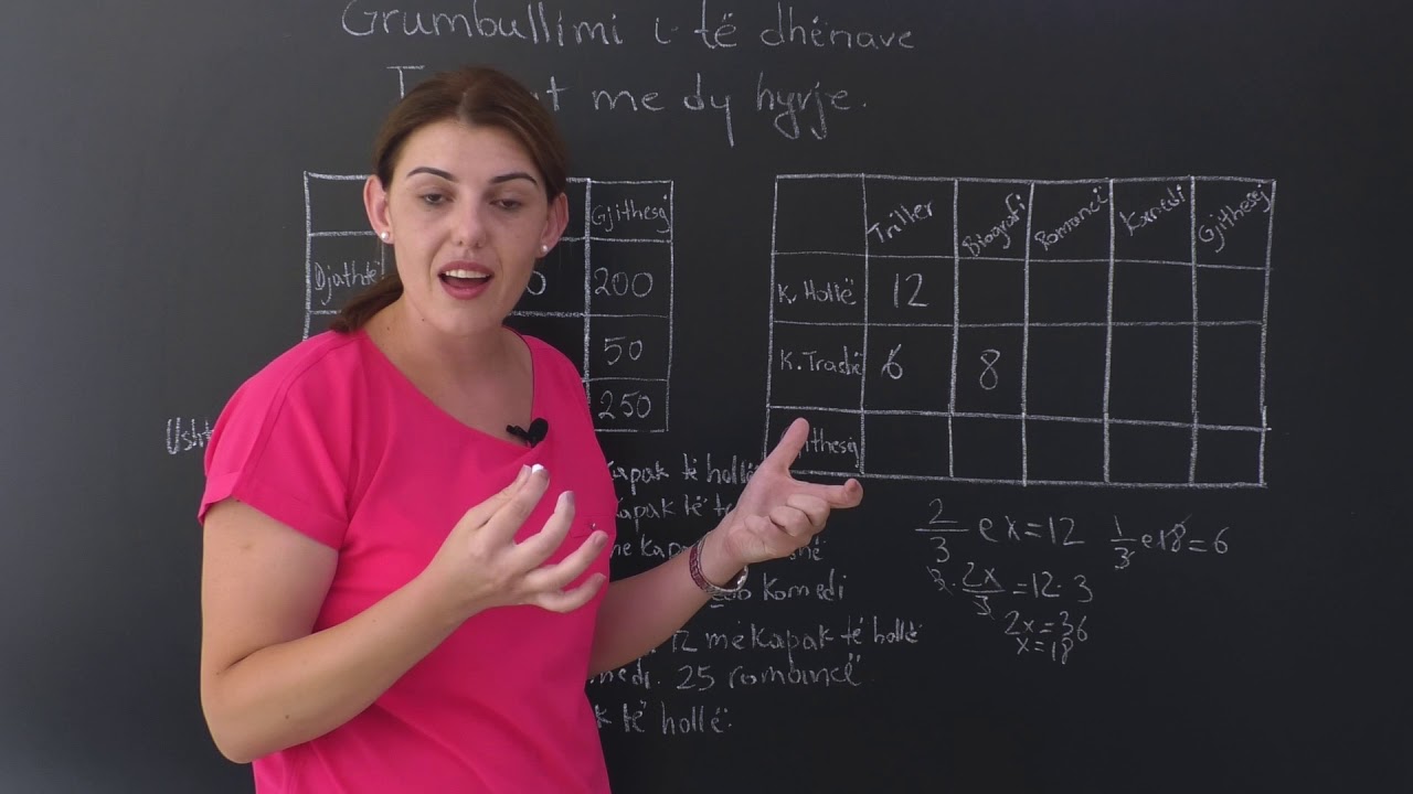 Matematikë 8  -  Grumbullimi i të dhënave. Tabelat me dy hyrje.