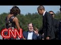 George H. W. Bush greets Obamas