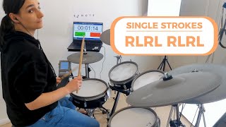 |12 MIN PLAY-ALONG DRUM WORKOUT| Singles, Doubles, Paradiddles, 6 Stroke Rolls