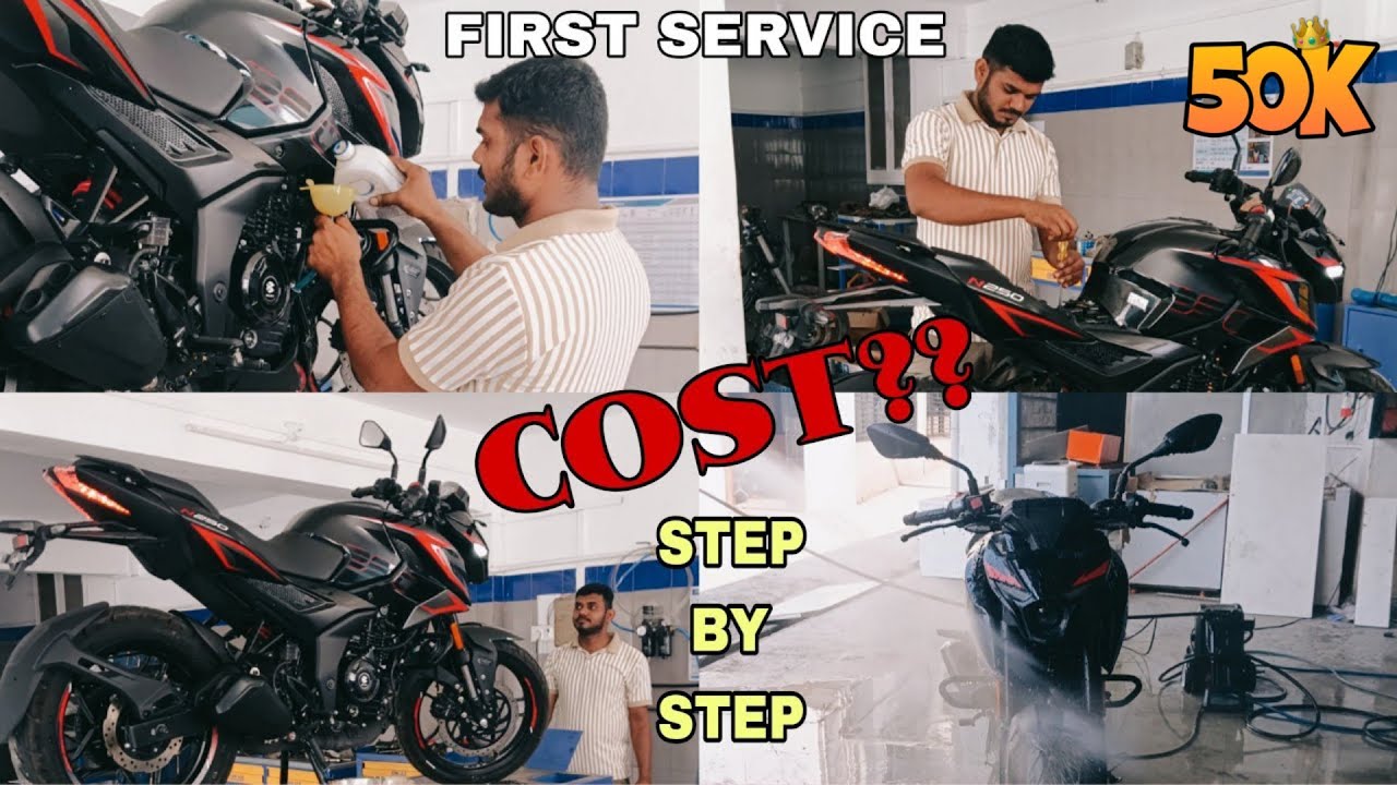 BAJAJ PULSER N250 FIRST SERVICING STEP BY STEP..... COST?? @RIDEXHARSH