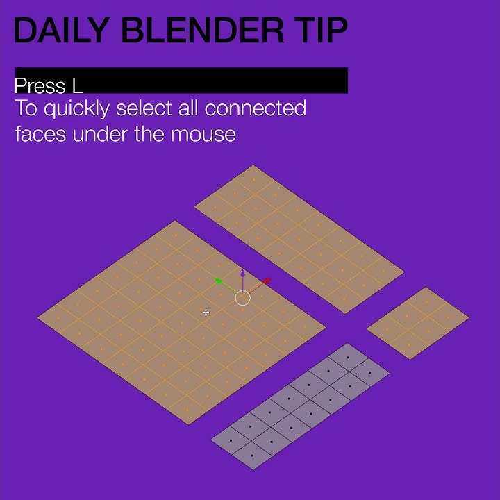 Daily Blender Tip 1 Select Connected Faces YouTube