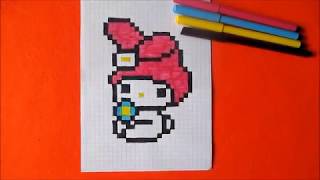 Rabbit My Melody How to Draw Pixel art for Kids